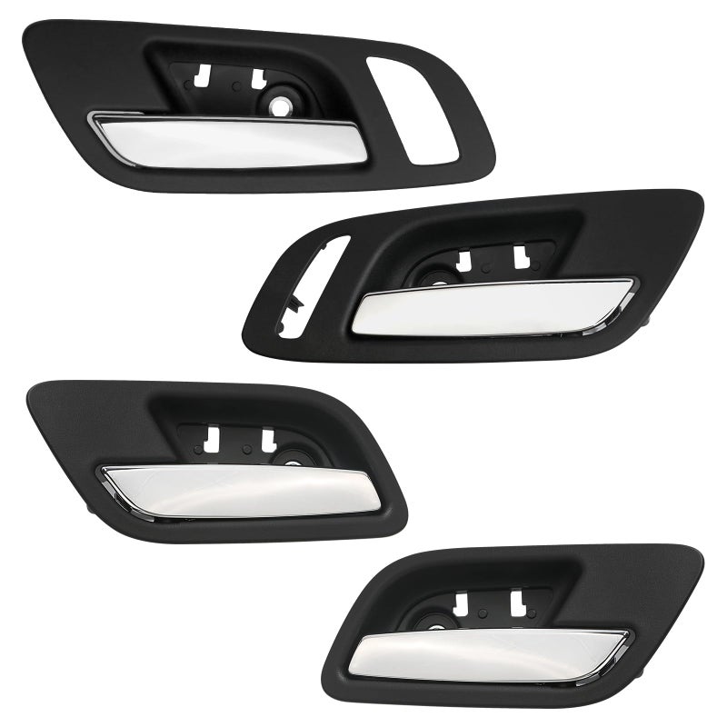 omoZone 4pcs Interior Door Handles Front Rear Left Right Side Black Compatible with 20072014 Chevy Silverado 1500 2500 3500 Avalanche Suburban Tahoe GMC Sierra Yukon Replaces 22855617 81188